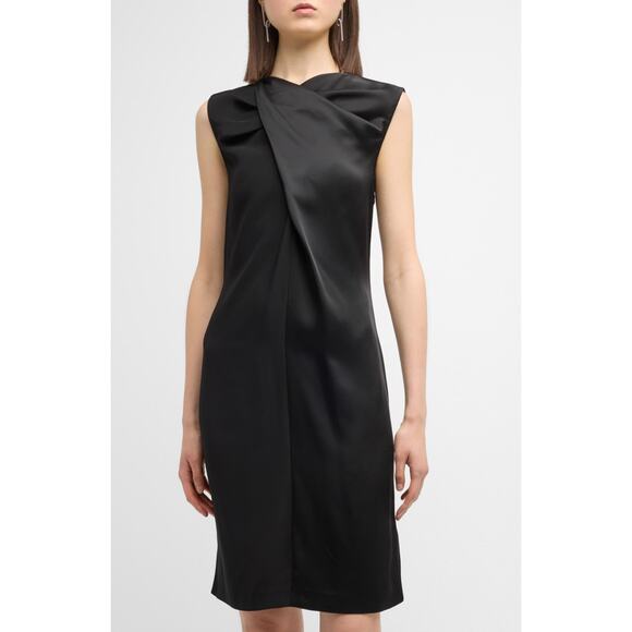 Burberry Dresses & Skirts - Burberry  Draped Satin-back Crepe Dress in Black